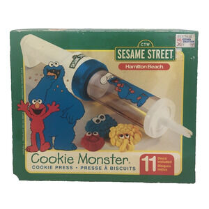 Sesame Street Cookie Monster Cookie Press Hamilton Beach Motorized Vintage 1998